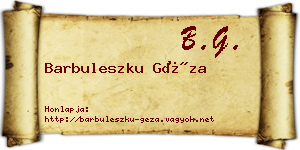 Barbuleszku Géza névjegykártya